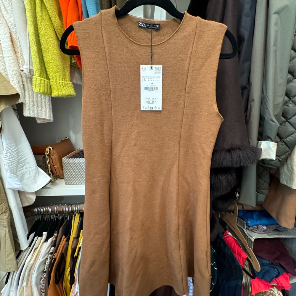 Zara size L tan dress